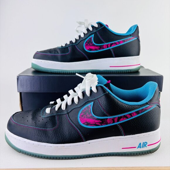 Nike Air Force 1 LV8 Miami Nights Mens Sz 12 Black Fireberry Sneakers DD9183-001 - Picture 2 of 12